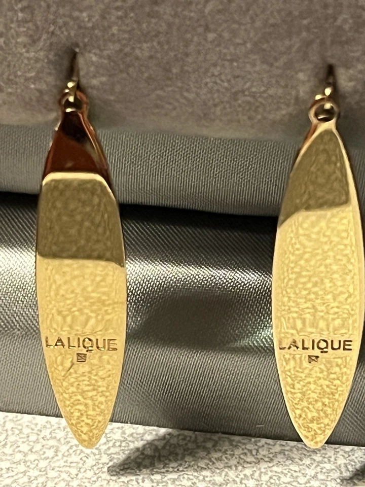 Hermosos Pendientes LALIQUE Eclat Potenciador Cristal Francés Verde-Con Caja Original Foto 3 de 4