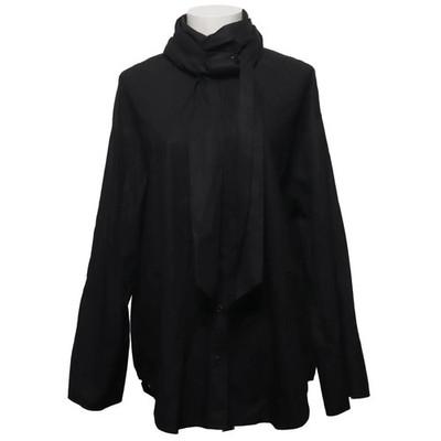 H&M, Schluppenbluse, Größe: M, Schwarz, Baumwolle/Lyocell, Einfarbig, Damen #hQL