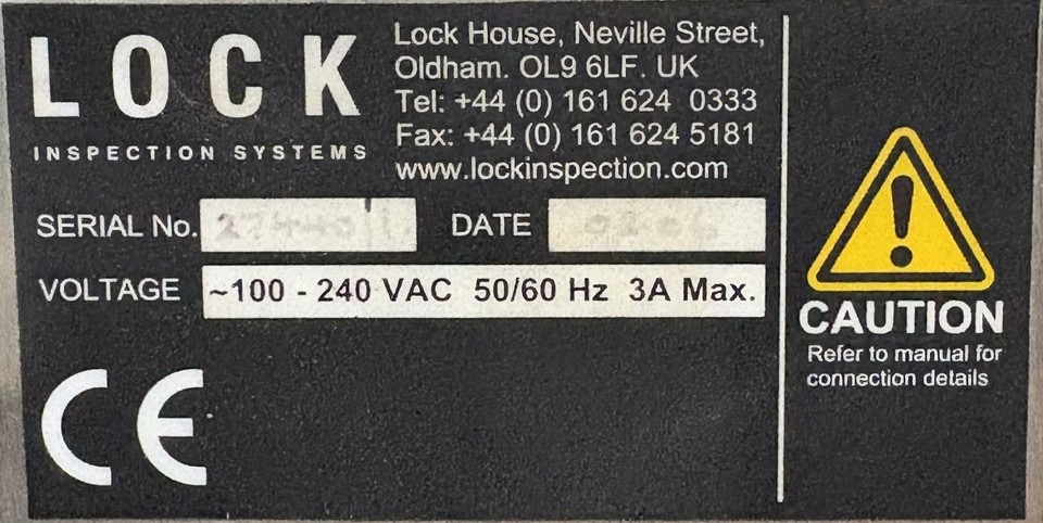 LOCK INSPECTION SYSTEMS MET 30+ METAL DETECTOR ON 9600 HARVEY CONVEYOR ...