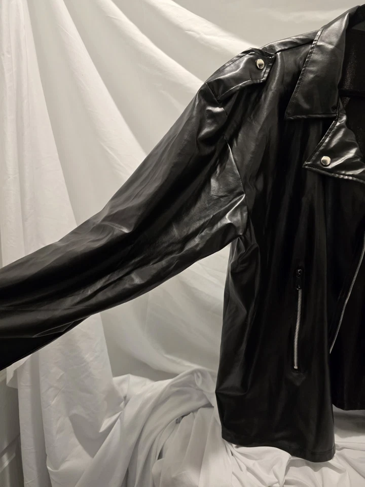 Chaqueta Grease T Pájaros Halloween Años 50 Disfraz Imitación Cuero Ajuste Estándar XL Foto 2 de 4