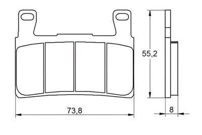 FRONT RECESSED BRAKE PADS FOR HYOSUNG GT 650 I 2013 > 2013 1 PAIR ST