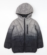 Matalan Boys Grey Ombré Hooded Puffer Jacket Coat 6-7 Years
