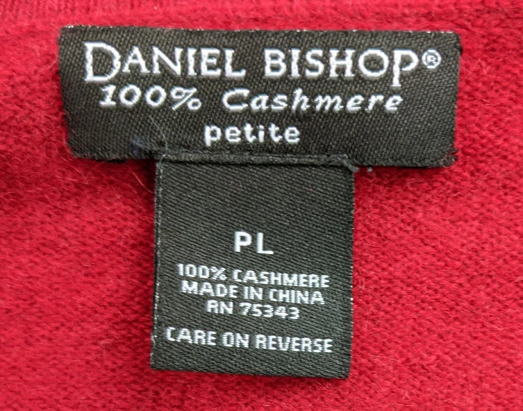 SUÉTER DE CACHEMIR ROJO DANIEL BISHOP TALLA PL Foto 3 de 4