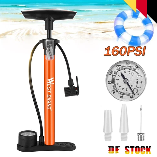 Fahrrad Profi Hochdruck Luftpumpe Standpumpe Manometer 11 Bar alle Ventile ball