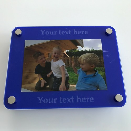 Wall Mounted Acrylic Personalised Frame for 10" x 8" Photo - Many Colours - Picture 1 of 8