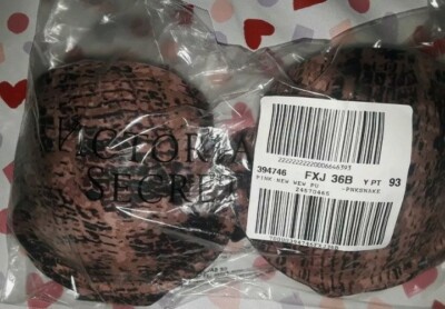 VS pink push up bra BRAND NEW size 36b cocoa powder snake