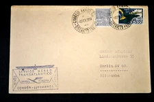 1934 Brazil First Transatlantic Airmail Flight Cover to Germany  AAMC #1202c
