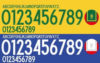 Name&Number Set For Brazil for 2016 Home/Away Football Soccer