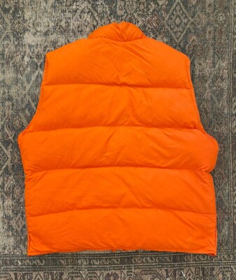 Vintage 70s Hirsch Weis Safety Orange Down Puffer Vest Hunting
