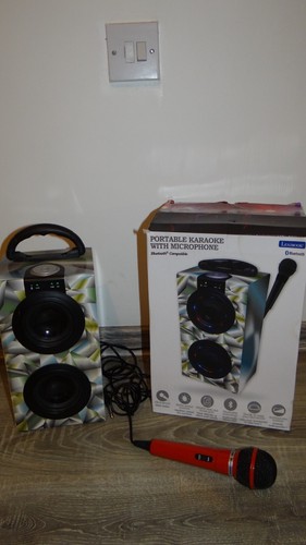 Kids toy Christmas Lexibook Grey LED Lights Portable Karaoke Speaker with Blueto - Picture 7 of 23