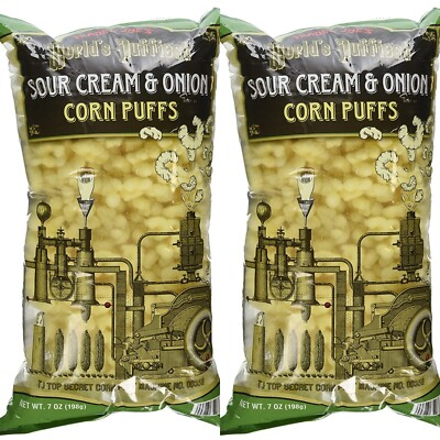 2 Packs Trader Joe's World s Puffiest Sour Cream Onion Corn Puffs 7 oz Each Pack