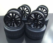 Front  Rear Rubber Radial Tire /w inserts  Rim for Traxxas 1/16 E-Revo