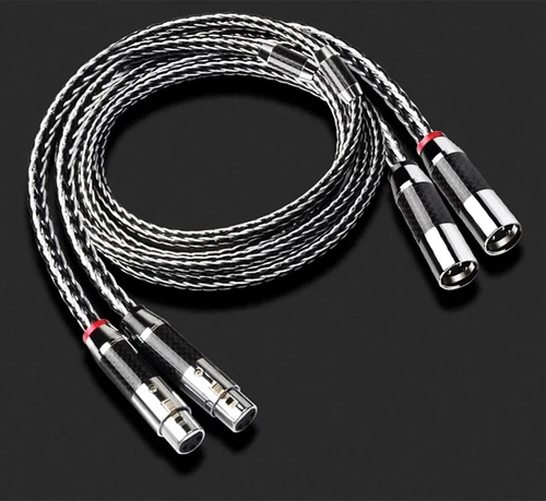Pair Hi-end 7N OCC XLR Balanced Audio Cable Carbon Fiber Connectors Signal Wires - Picture 2 of 13