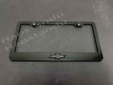 1x Black Bowtie-logo 3d Emblem Badge Black Stainless License Plate Tag Frame