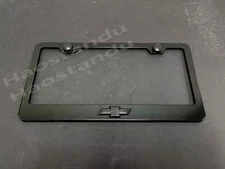 1x (Black) Bowtie-LOGO 3D Emblem Badge BLACK Stainless License Plate Tag Frame