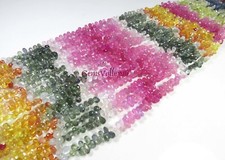 Natural Multi Sapphire Faceted Micro Teardrop Gemstone Beads 4.5-6mm 16.5"Strand