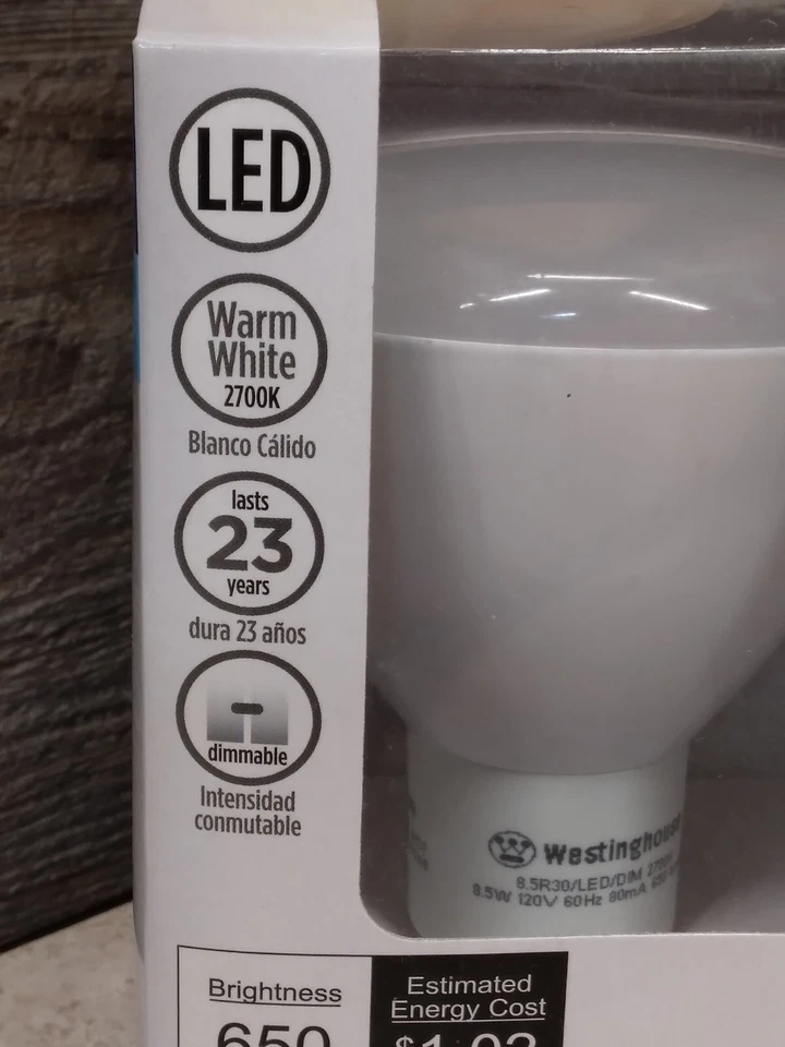 Westinghouse 65W 8.5W LED Dimmable R30 Medium Base Light Bulb Warm White #43000 - Image 2 of 4