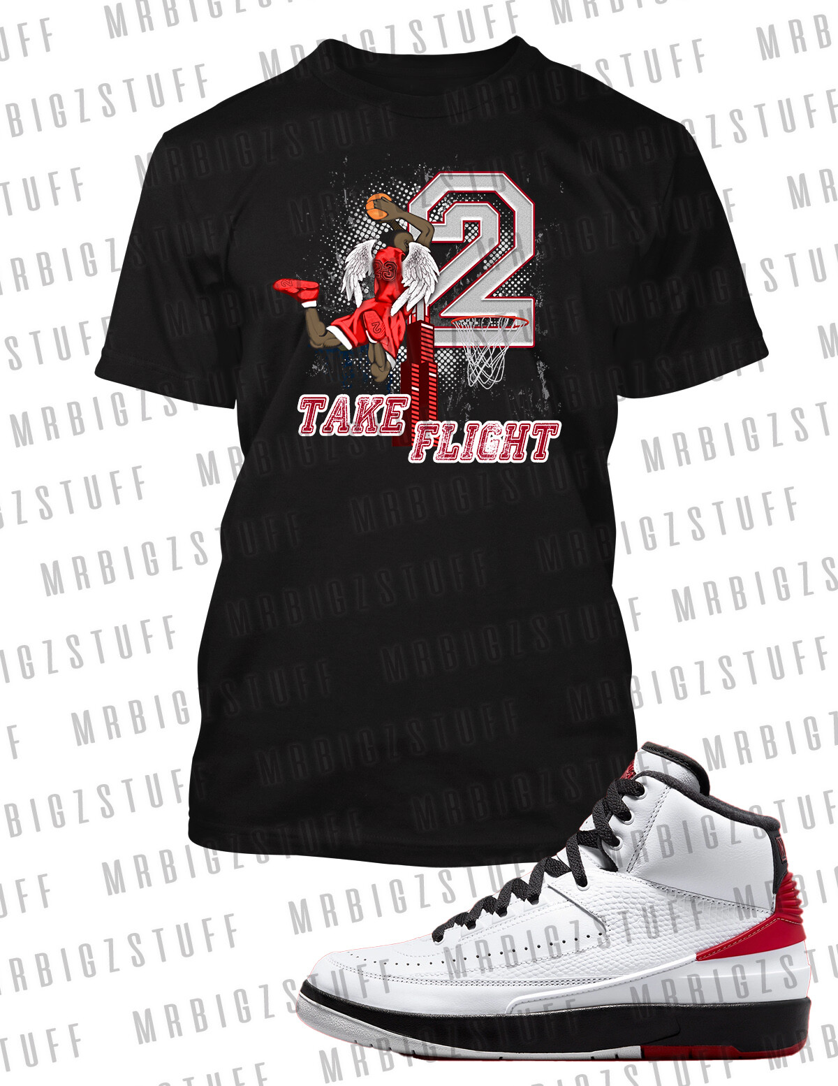 Take Flight Graphic Tee Shirt To Match J2 Chicago Sneaker Sport Big Tall Small T