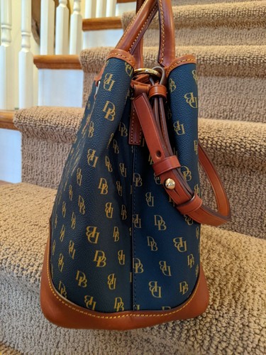 Dooney & Bourke Navy Blue 💙 Gretta Perry Satchel * DB Logo NWT - Picture 4 of 10