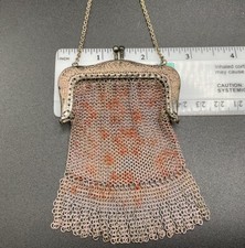 Vintage 1920  s Metal Mesh Victorian Purse Kiss Lock Closure