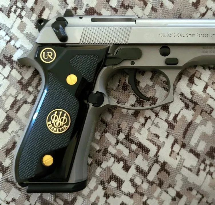 Beretta 92FS black acrylic with custom Logo made of brass | eBay