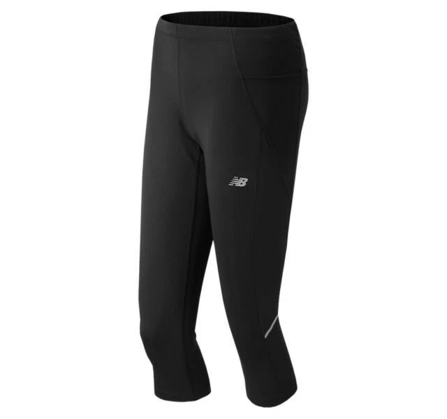 New Balance Women's Accelerate Capri leggings Black UK XS LN025 AA 05 - Image 3 of 4