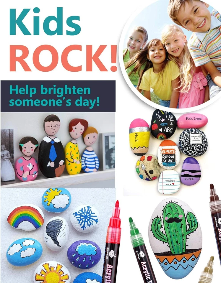 18 Colours Acrylic Pens Marker Pen Set Acrylic Stone Glass Ceramic 2-3mm Craft - Image 2 of 4