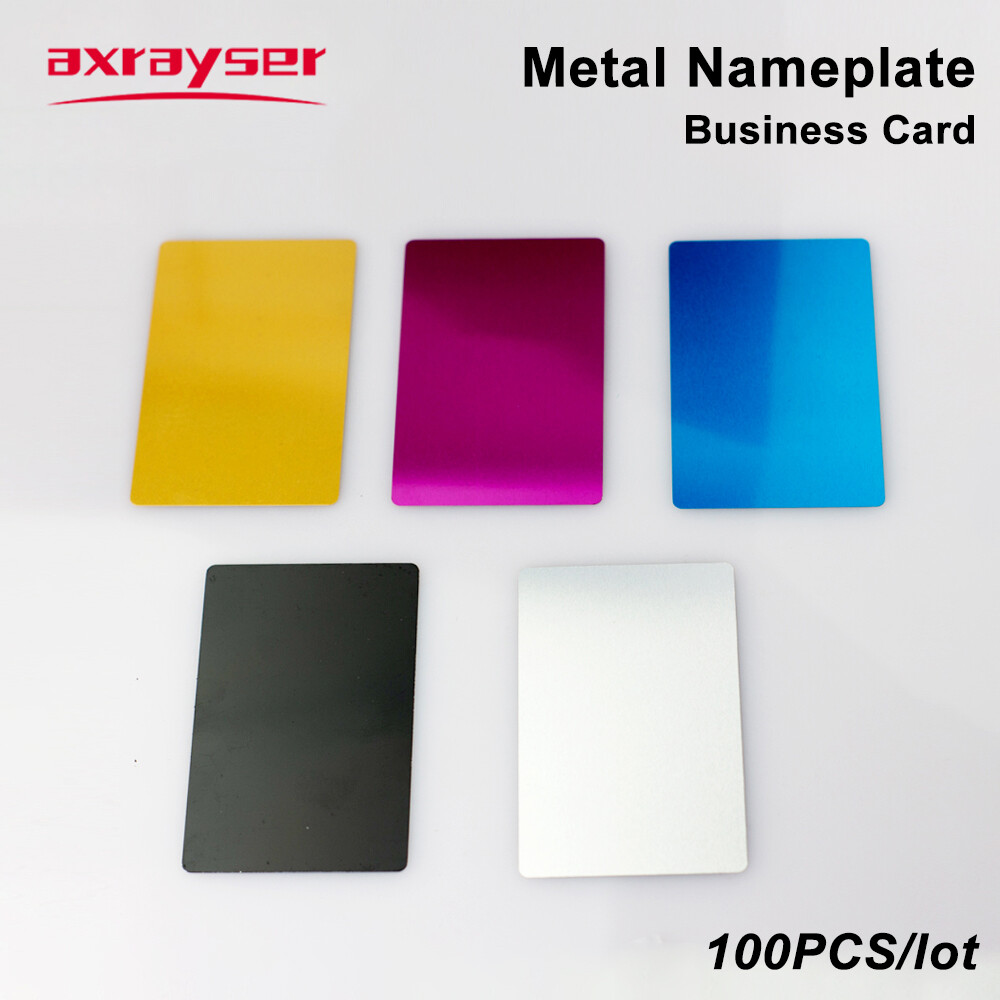 100PCS Metal Nameplate Business Blank Cards for Laser Marking Engraved Machine