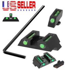 For Glock 19 17 22 23 24 26 27 34 35 38 Fiber Optic Front Rear Sights Tactical,