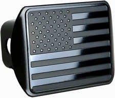 eVerHitch American Black Flag Metal Hitch Cover (Fits 1.25" Receiver)