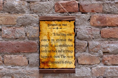 Work Hard Quote by Leonardo Da Vinci Quote Ambition Quote Wood Framed Canvas