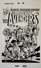 Production Art MIGHTY AVENGERS #7 cover, JACK KIRBY art, 11x17