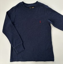 NWT, Boys POLO RALPH LAUREN Heather Blue Long Sleeved T-Shirt. Size 5. Eu 110