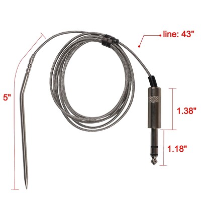 Für GMG Grill Fleischsonde Sensor mit 5 Längen Sonde Hochhitzebeständiges Kab