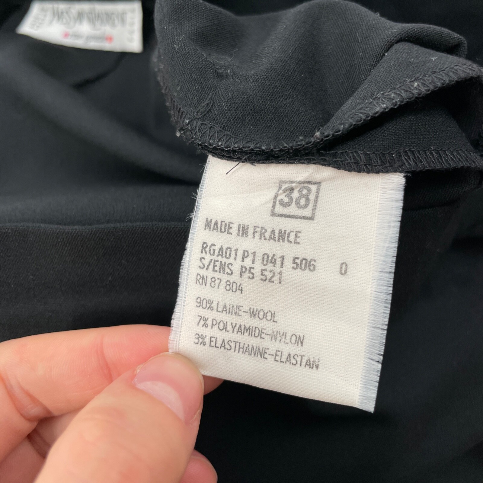 Pantalone pantalone lana nero Yves Saint Laurent donna taglia 38 6 made in France YSL