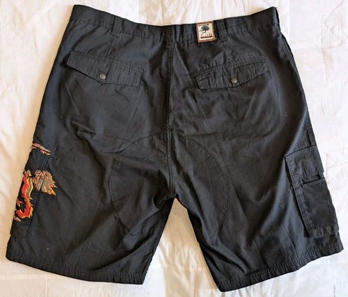 LRG Chinese Dragon Embroidered Mens Cargo Shorts - Black - 42 - Y2K - LR Geans - Picture 2 of 18