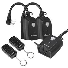 DEWENWILS Wireless Remote Control Outlet Switch Power with 2 Remotes 100FT Range