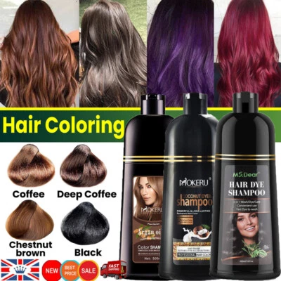 Mokeru Instant Hair Colour Dye Shampoo Coloring Permanent Black/Brown/Coffee -UK
