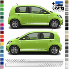 Auto Seiten-Streifen, Aufkleber komp. mit Skoda Citigo in Wunschfarbe