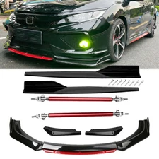 For Honda Civic Hatchback Front Bumper Lip Spoiler Splitter Rear Lip Side Skirt
