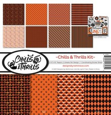 Crafts 12X12 Paper Kit Halloween Chills  Thrills Pumpkins Spiders Bats Ghosts