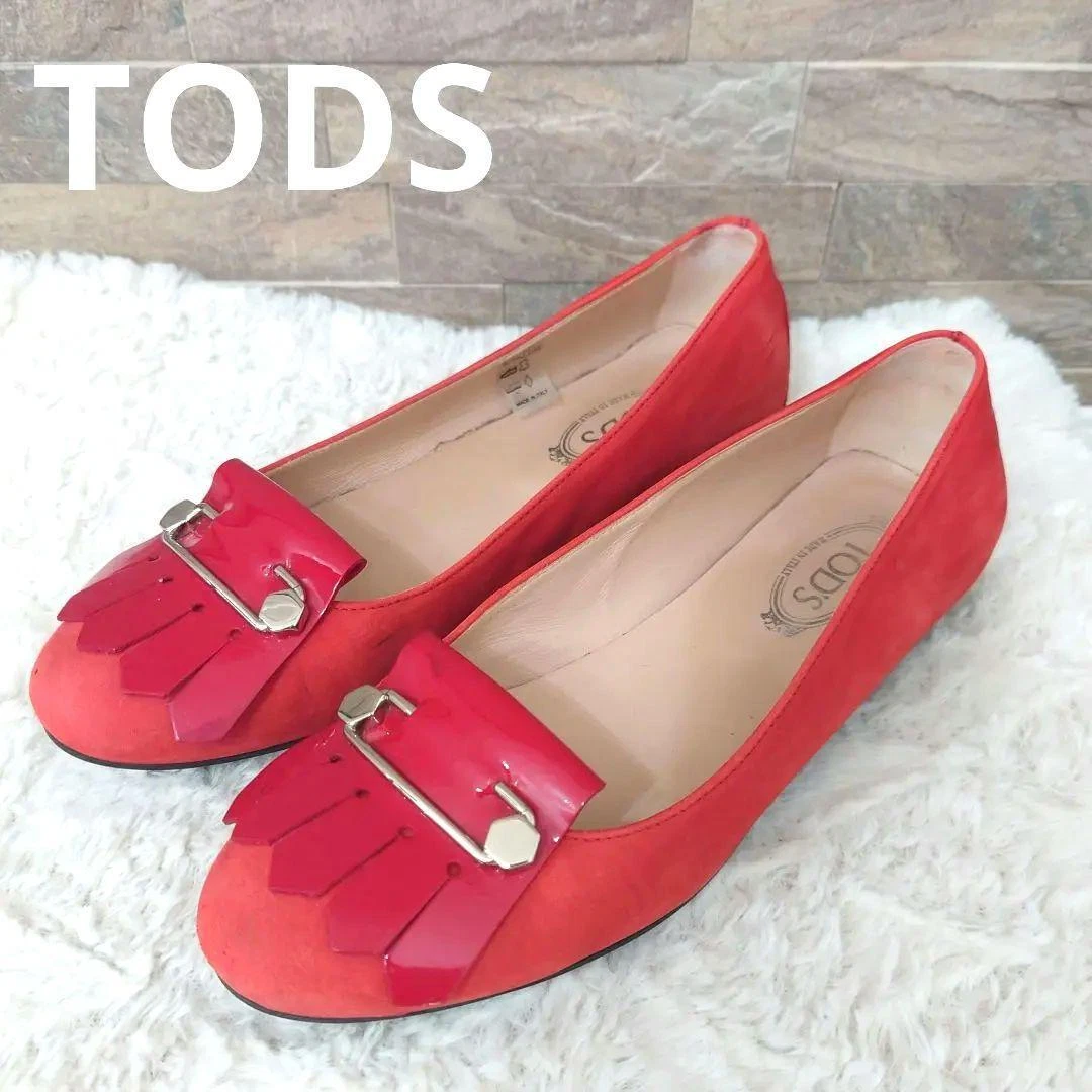 TOD’S TOD'S decolte piatte scamosciate rosse 23 cm