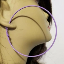 LARGE 3 INCH ASSORTED COLOR HOOP EARRINGS SIMPLE THIN HOOP EARRINGS