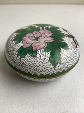 Cloisonné Floral Jewelry Box Enameled Bronze Trinket People Rep Of China