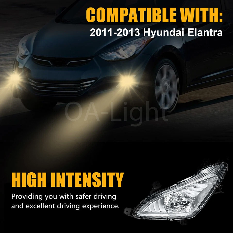 Luces antiniebla delanteras de lente transparente para Hyundai Elantra 2011 2012 2013 sedán lámpara de parachoques Foto 4 de 4