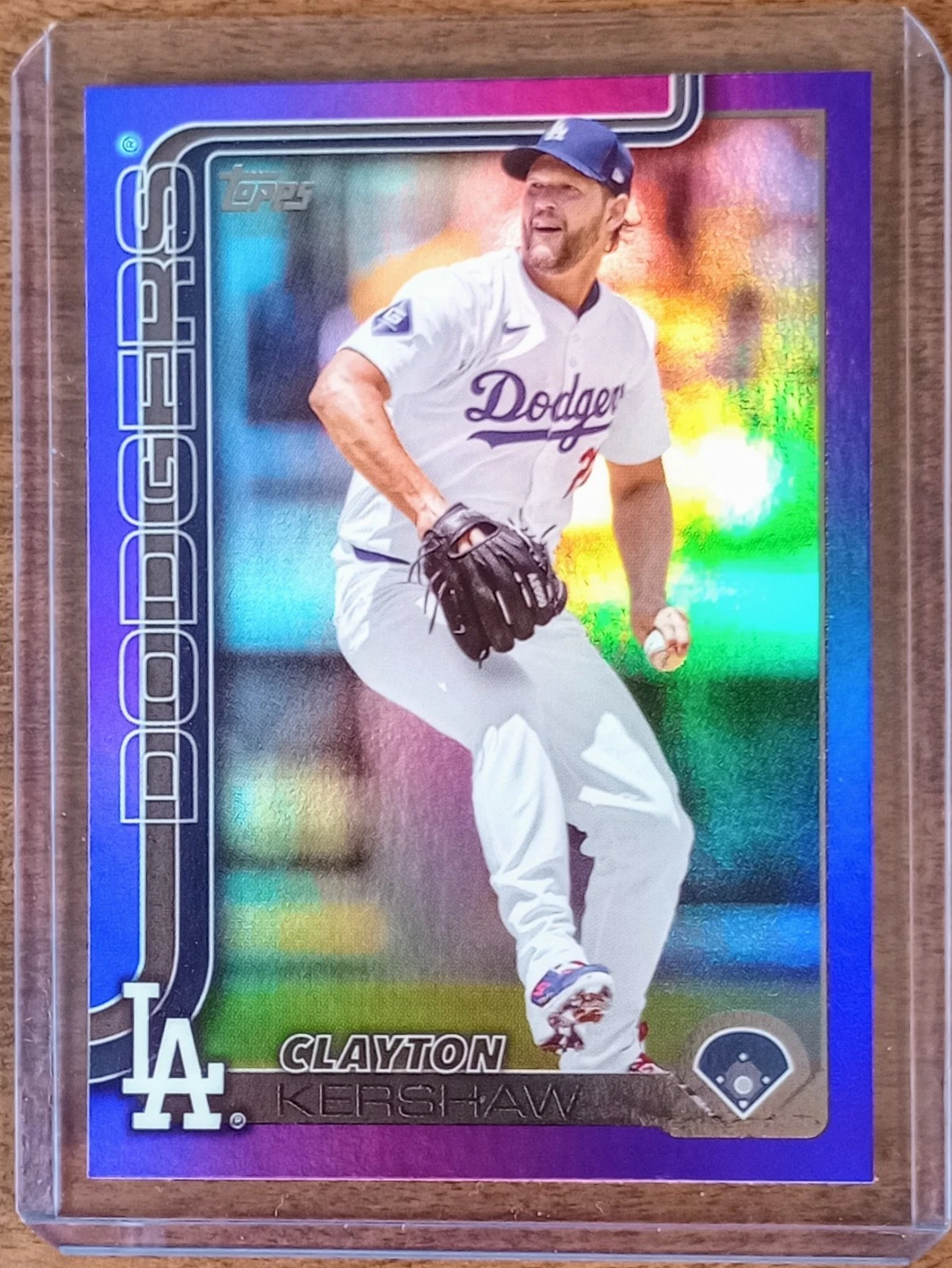 Clayton Kershaw 2025 Topps #146 Purple Rainbow Foil #250/250 Los Angeles Dodgers