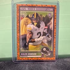 2025 Score Rookies - Kaleb Johnson #12 Pumpkin Parallel Pittsburgh Steelers
