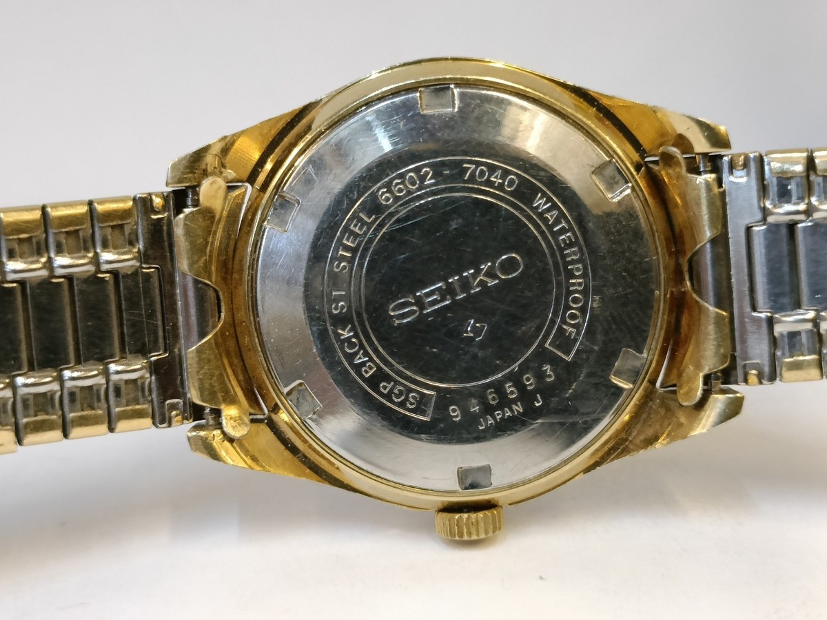 VINTAGE SEIKO GP 17J WINDING SILVER DIAL 6602-7040 JAPAN MEN'S