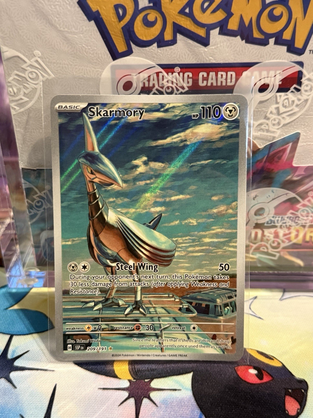 Pokemon Skarmory 209/191 Illustration Rare Surging Sparks SV08 NM