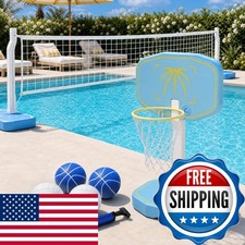 MagnaTree 2-in-1 Pool Volleyball Net Basketball Hoop 51" Height Inground Pool